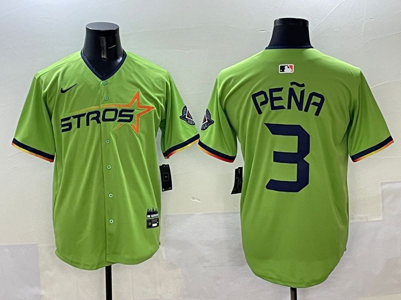 Men Houston Astros #3 Pena Green three generations Joint Name 2025 Nike MLB Jersey style 1